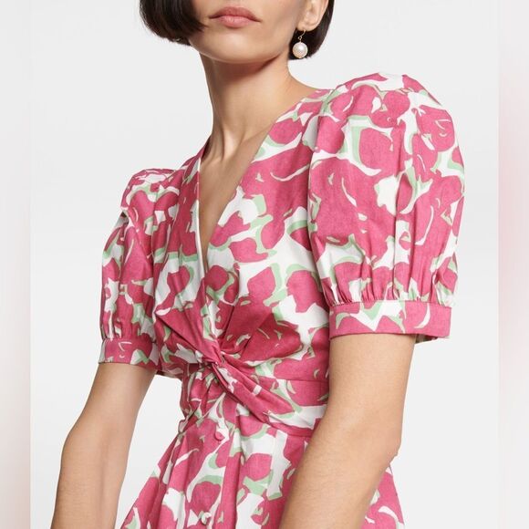 Diane Von Furstenberg Pink and White Midi Dress - Picture 4 of 12